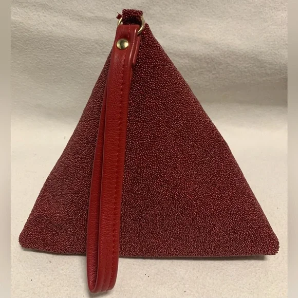 Kemestry Beaded Evening Bag Red Triangle Clutch Purse USA Elegant Holiday Party - Picture 11 of 11